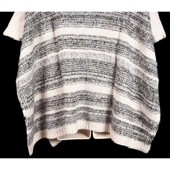 Lane Bryant Womens Short Knit Poncho Sweater OS One Size Palomino Tan Black  New - Picture 10 of 11